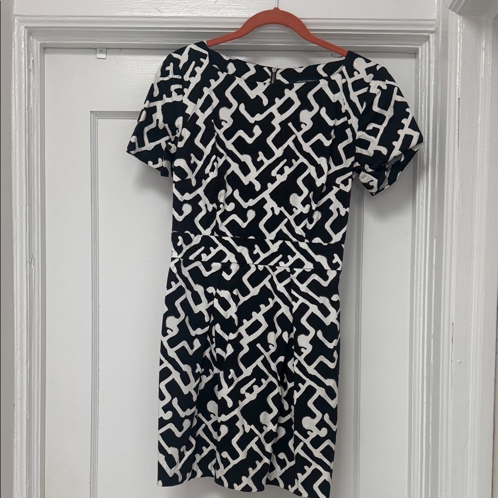 French Connection Black and White Geometric Mini Dress